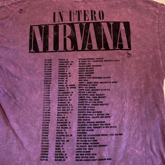 NIRVANA Distressed Maroon Tee In Utero XL NWOT - Picture 7 of 11